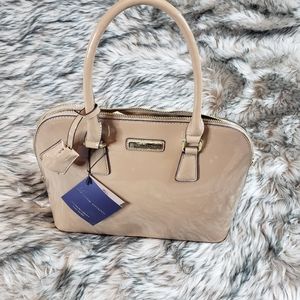 Adrianne Vitadinni Patent Taupe Satchel